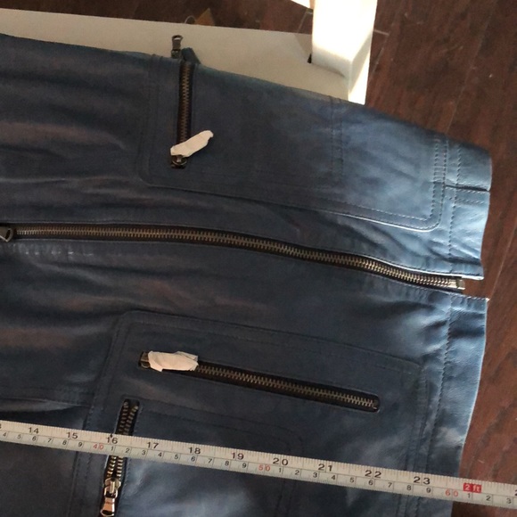 Navy Blue, DKNY leather jacket, XL, NWT - Picture 6 of 6